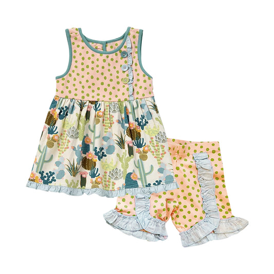 no moq GSSO1976 PRE-ORDER baby girl clothes short sleeve shorts set-2025.1.9