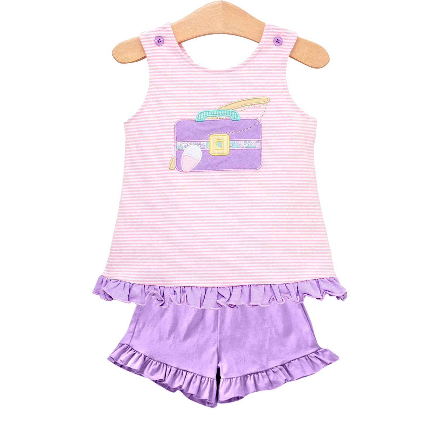 no moq GSSO1987 PRE-ORDER baby girl clothes sleeveless shorts set-2025.1.10