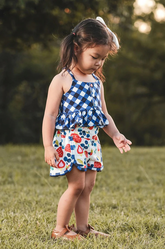 no moq GSSO2025 PRE-ORDER baby girl clothes sleeveless shorts set-2025.1.14