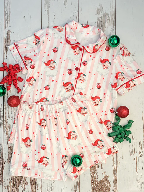 (Pre Order) No moq GSSO2706 Pre-order baby girl clothes Christmas short sleeve shorts sets -2025.9.16
