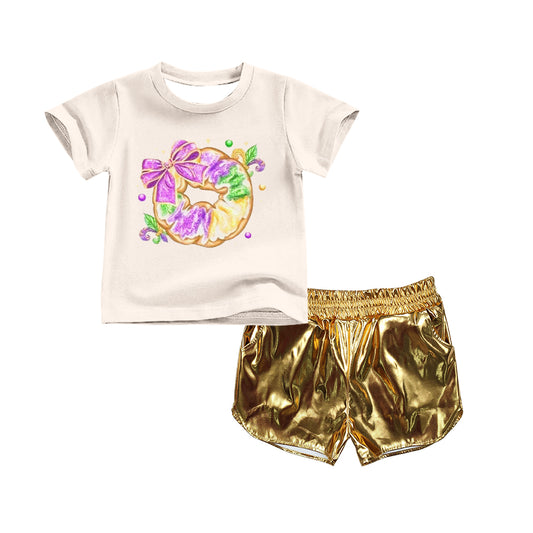 (Pre Order) No moq GSSO2716 Pre-order baby girl clothes short sleeve shorts sets -2025.9.24