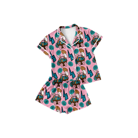 (Pre Order) No moq GSSO2746 PRE-ORDER baby girls clothes easter short sleeve shorts set-2025.10.10