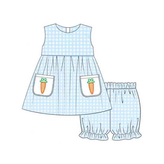 (Pre Order) No moq GSSO2773 PRE-ORDER baby girls clothes easter carrot sleeveless shorts set-2025.10.21