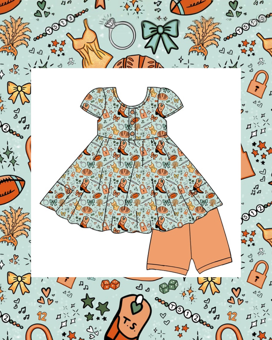 (Pre Order) No moq GSSO2798 PRE-ORDER baby girls clothes boot short sleeve shorts set-2025.10.27