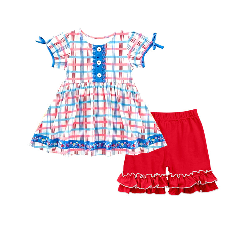 (Pre Order) No moq GSSO2815 Pre-order baby girl clothes short sleeve shorts sets-2025.10.31