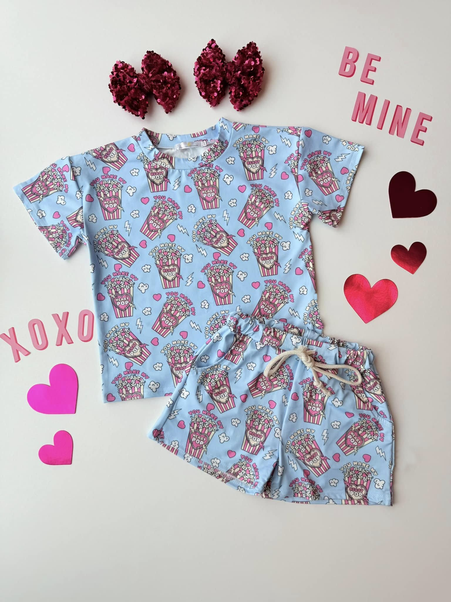 (Pre Order) No moq GSSO2836 Pre-order baby girl clothes love short sleeve shorts sets-2025.11.4