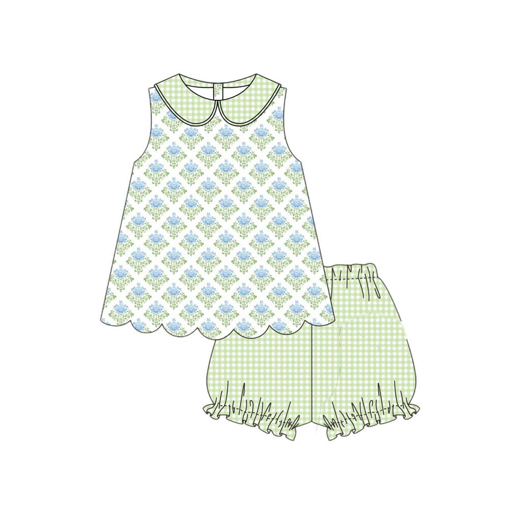 (Pre Order) No moq GSSO2850 Pre-order baby girl clothes sleeveless shorts sets-2025.11.7