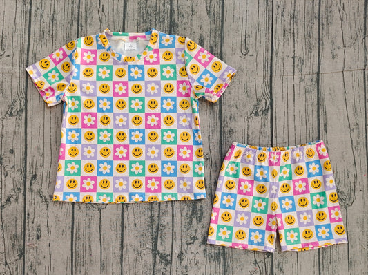 (Pre Order) No moq GSSO2864 Pre-order baby girl clothes floral short sleeve shorts sets-2025.11.29