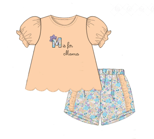 (Pre Order) No moq GSSO2877 Pre-order baby girl clothes orange short sleeve shorts sets-2025.11.14