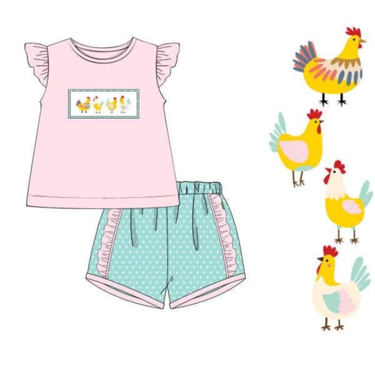 (Pre Order) No moq GSSO2879 Pre-order baby girl clothes flying sleeve shorts sets-2025.11.14