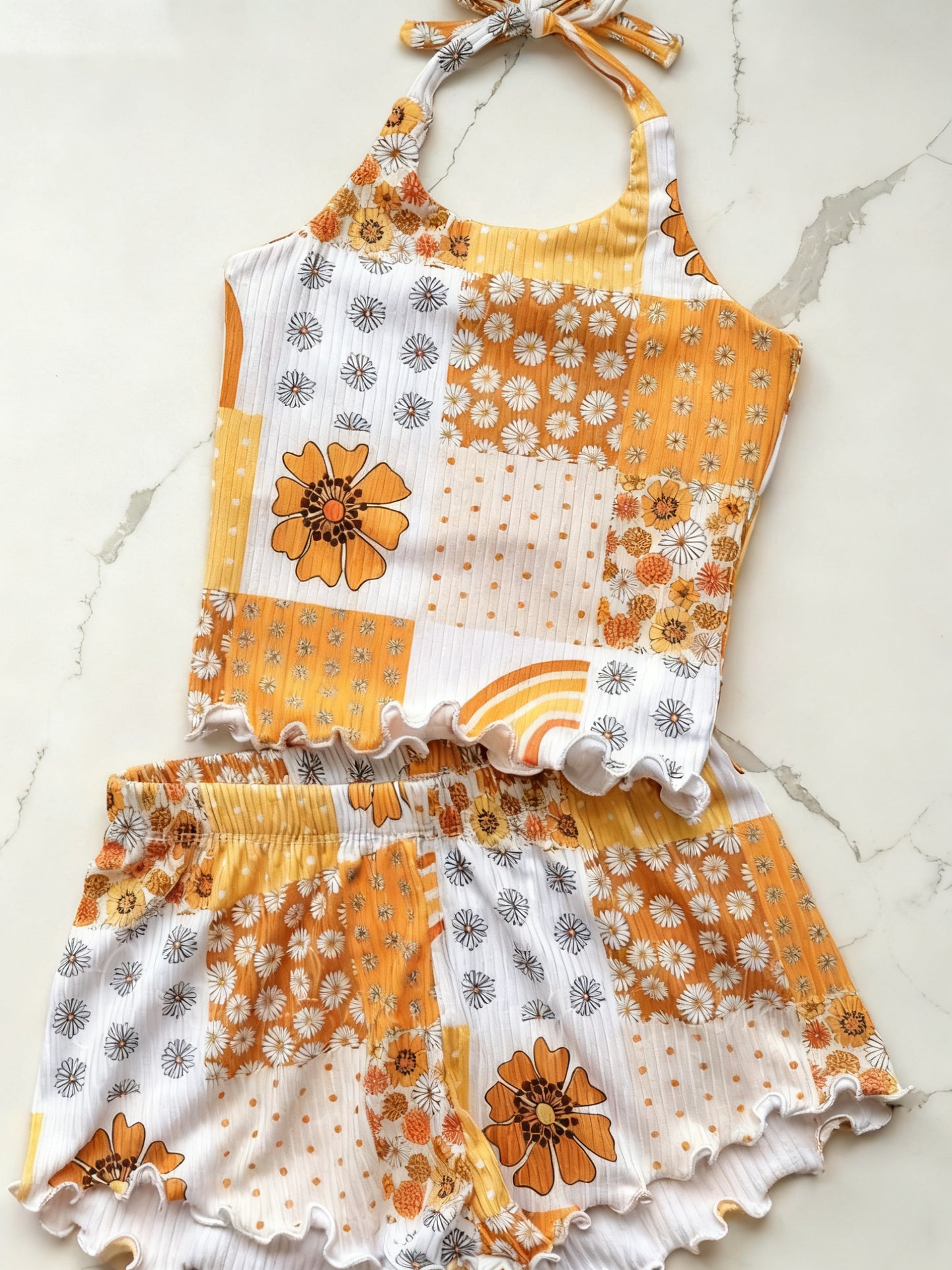 (Pre Order) No moq GSSO2889 Pre-order baby girl clothes floral suspender shorts sets-2025.11.15