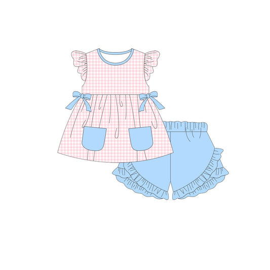 (Pre Order) No moq GSSO2944 Pre-order baby girl clothes flying sleeve shorts sets-2025.11.24