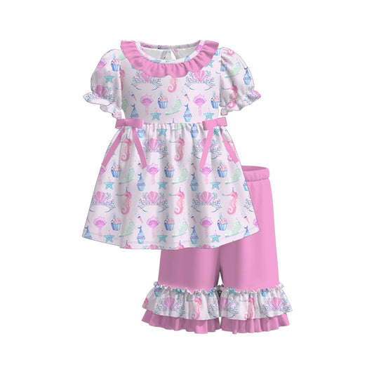 (Pre Order) No moq GSSO2958 Pre-order baby girl clothes short sleeve shorts sets-2025.11.25