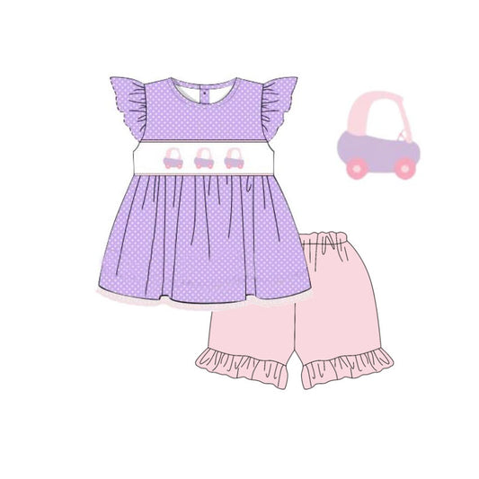 (Pre Order) No moq GSSO2959 Pre-order baby girl clothes flying sleeve shorts sets-2025.11.25