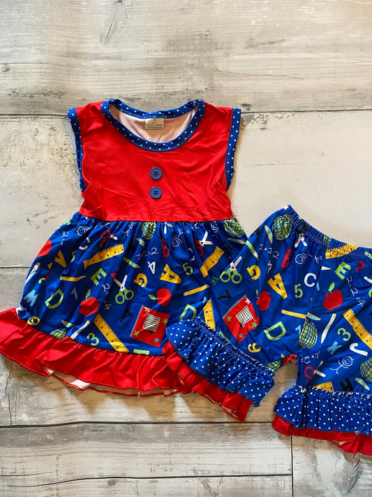 (Pre Order) No moq Pre-order baby girl clothes ABC sleeveless shorts sets-25.11.29