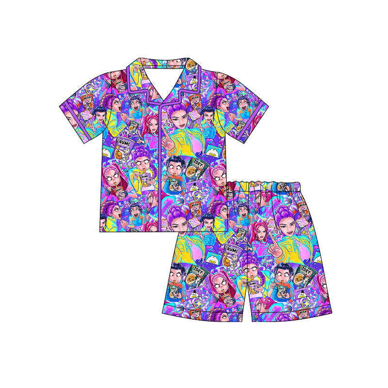 (Pre Order) No moq Pre-order baby girl clothes cartoon short sleeve shorts sets-2025.12.26