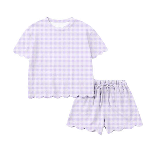 (Pre Order) No moq GSSO3181 Pre-order scallop baby girl clothes short sleeve shorts sets-2026.1.14