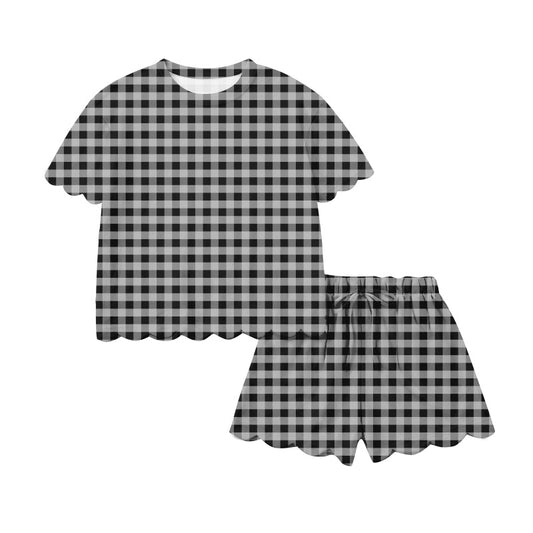 (Pre Order) No moq GSSO3182 Pre-order scallop baby girl clothes short sleeve shorts sets-2026.1.14