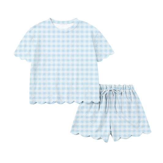 (Pre Order) No moq GSSO3184 Pre-order scallop baby girl clothes short sleeve shorts sets-2026.1.14