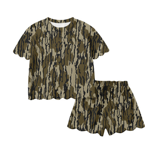 (Pre Order) No moq GSSO3231 Pre-order adult clothes summer camouflage short sleeve shorts sets-26.1.19
