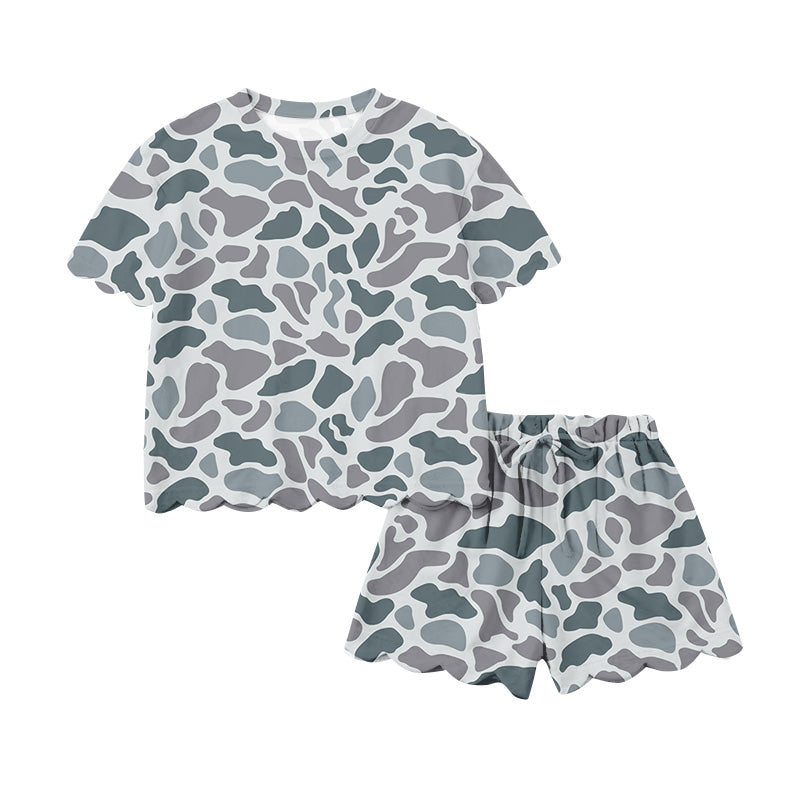 (Pre Order) No moq GSSO3232 Pre-order adult clothes summer camouflage short sleeve shorts sets-26.1.19