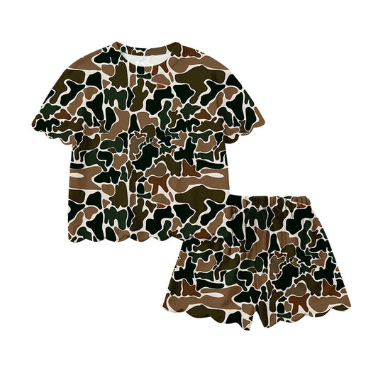 (Pre Order) No moq GSSO3234 Pre-order adult clothes summer camouflage short sleeve shorts sets-26.1.19
