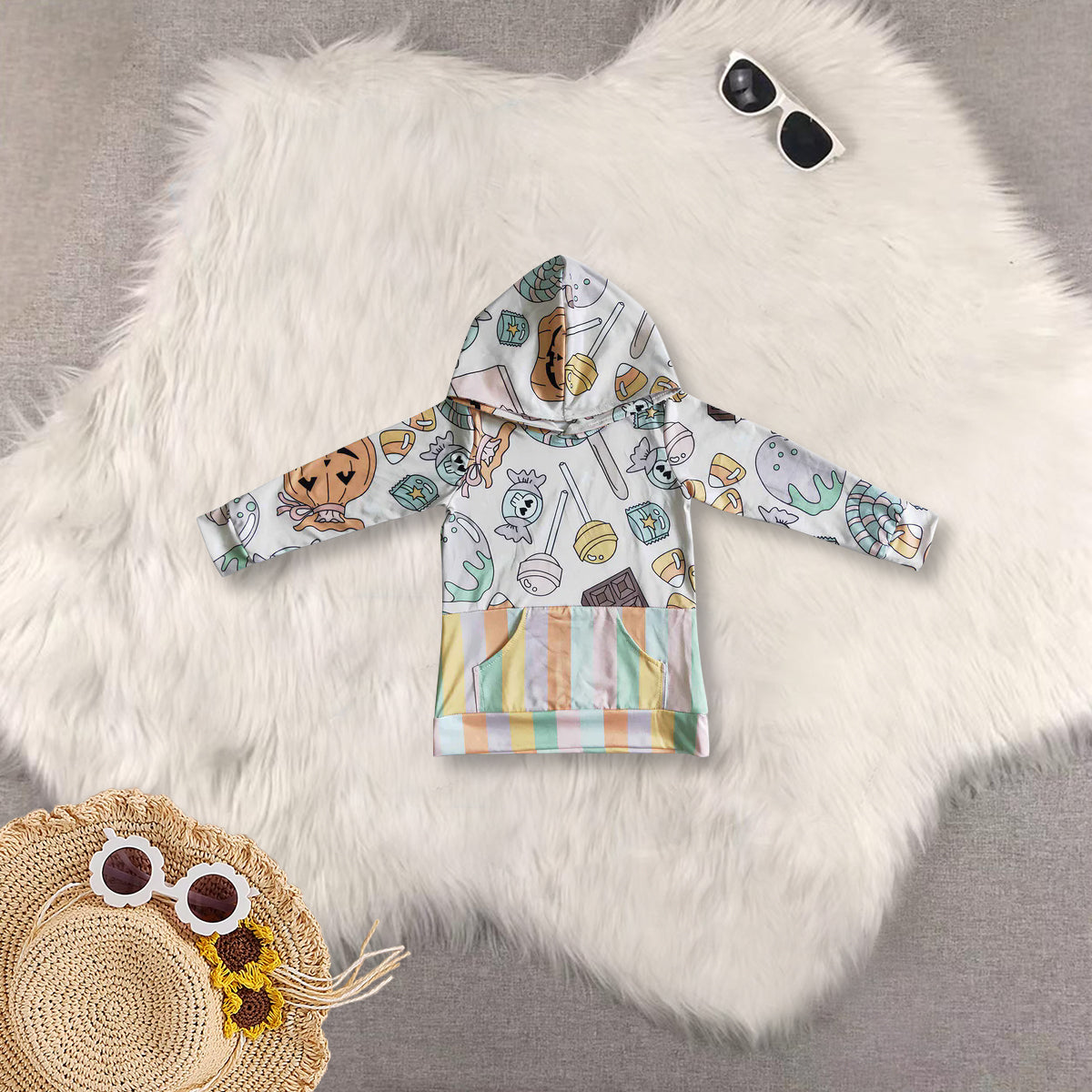 RTS NO MOQ Sibling baby boy girl clothes hooded long sleeved tops