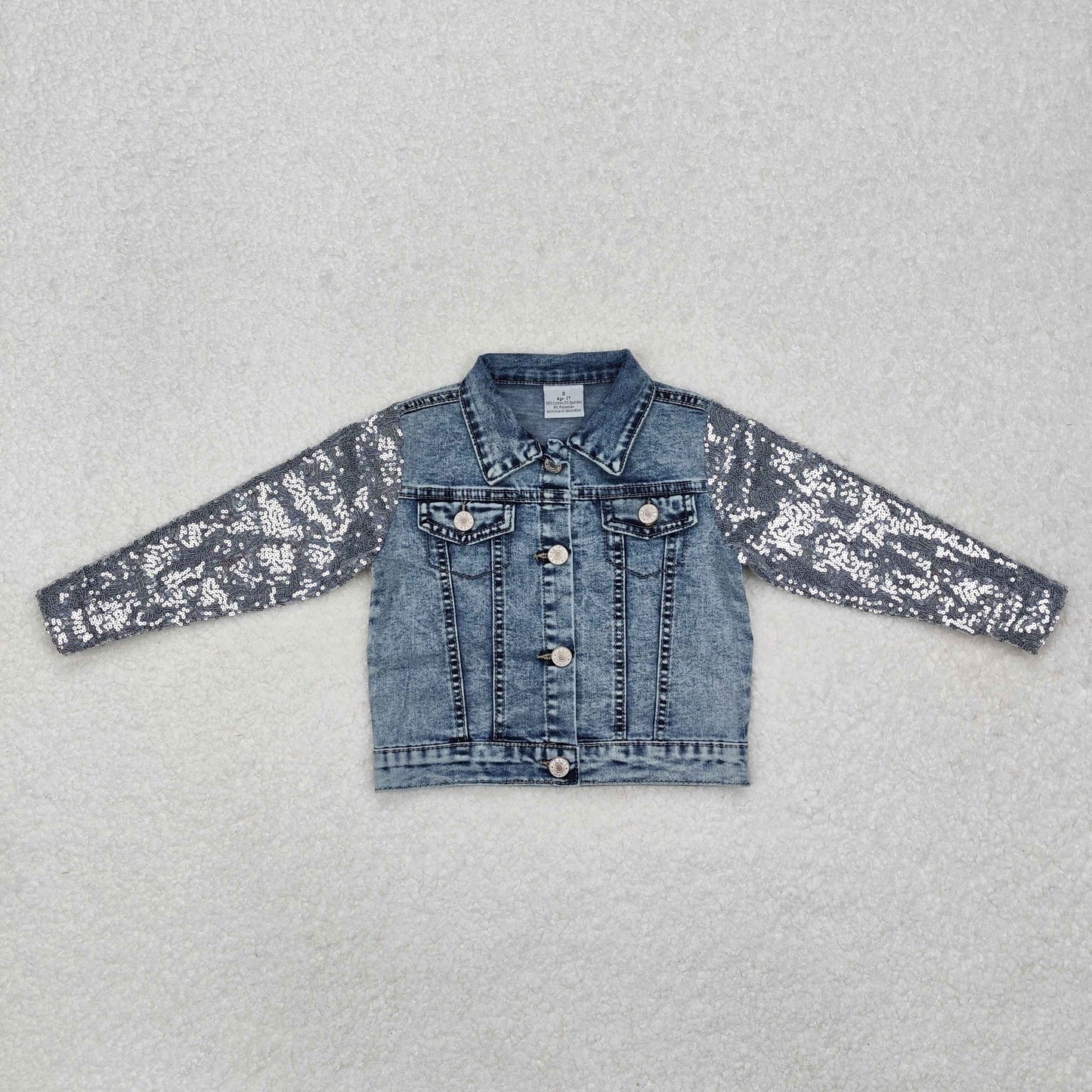 GT0148 Blue Sequined Denim Jacket