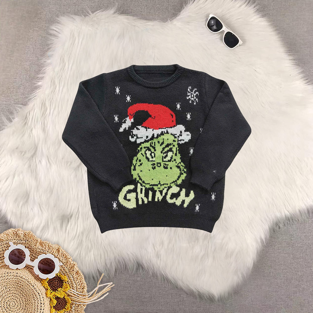RTS NO MOQ Sibling baby girl boys clothes sweater cardigan christmas sweater red blue green christmas