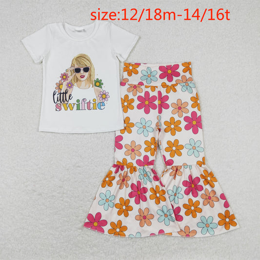 GT0491+P0451 little swiftie flower short sleeve top floral beige trousers