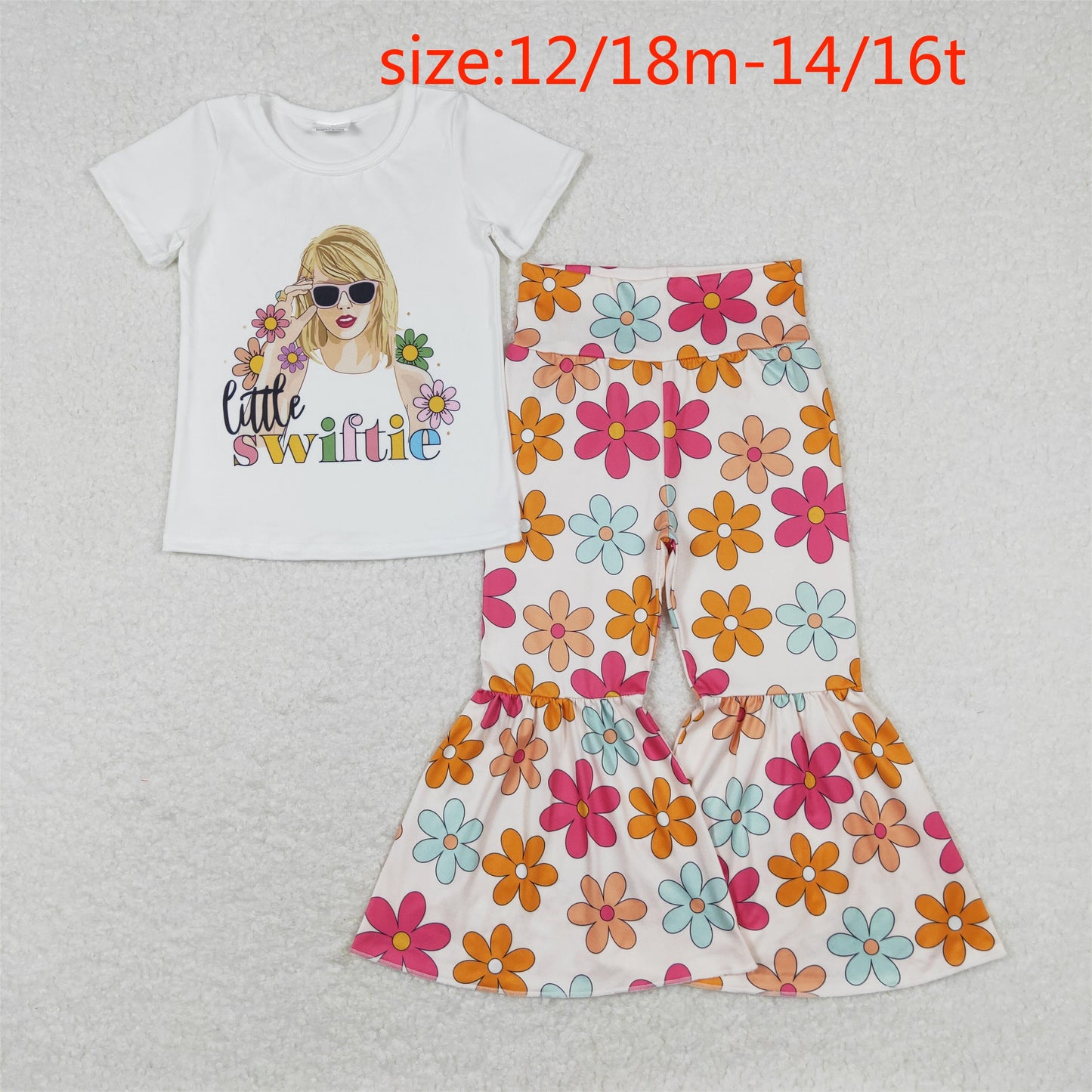 GT0491+P0451 little swiftie flower short sleeve top floral beige trousers