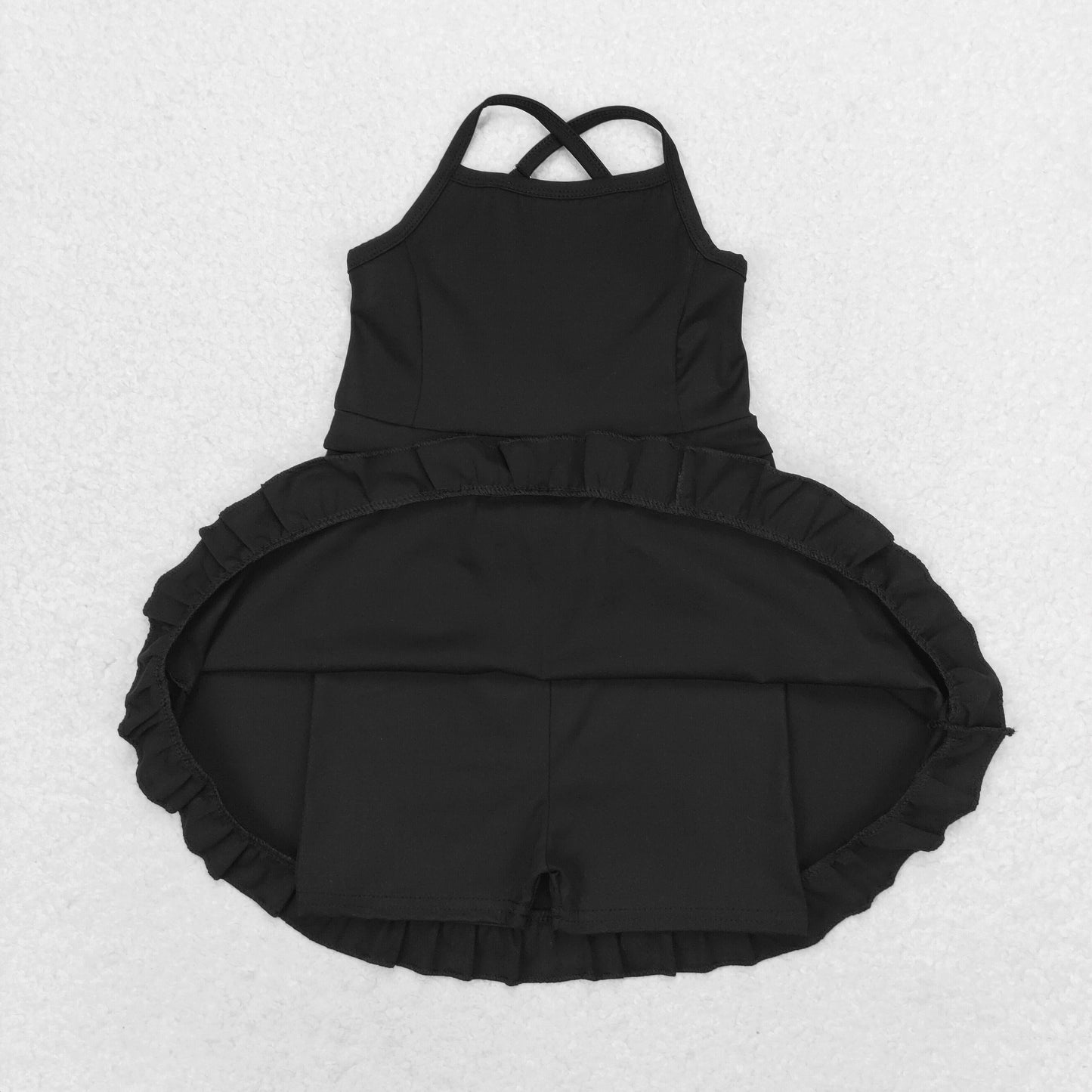 rts no moq S0446 solid black sportswear skirt swimsuit