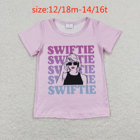 GT0505 swiftie letter pink short sleeve top