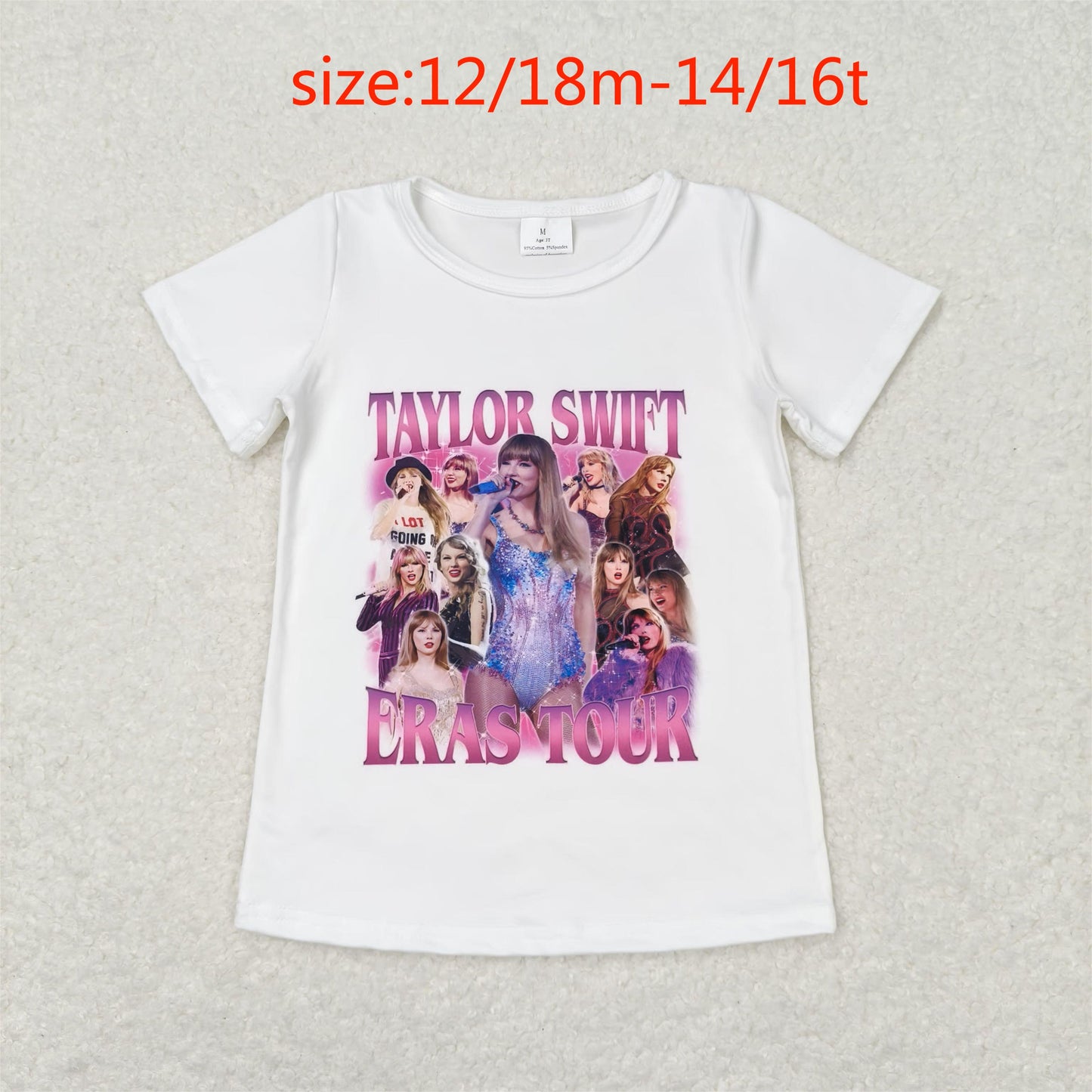 RTS NO MOQ Baby Boys And Girls taylor swift Short Sleeve Top