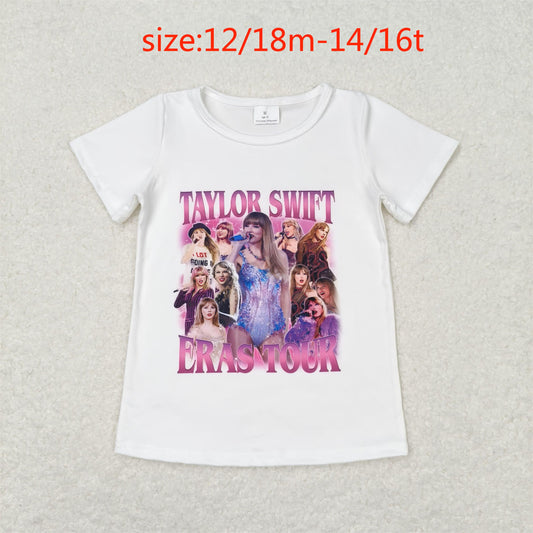 GT0506 taylor swift eras tour white short sleeve top