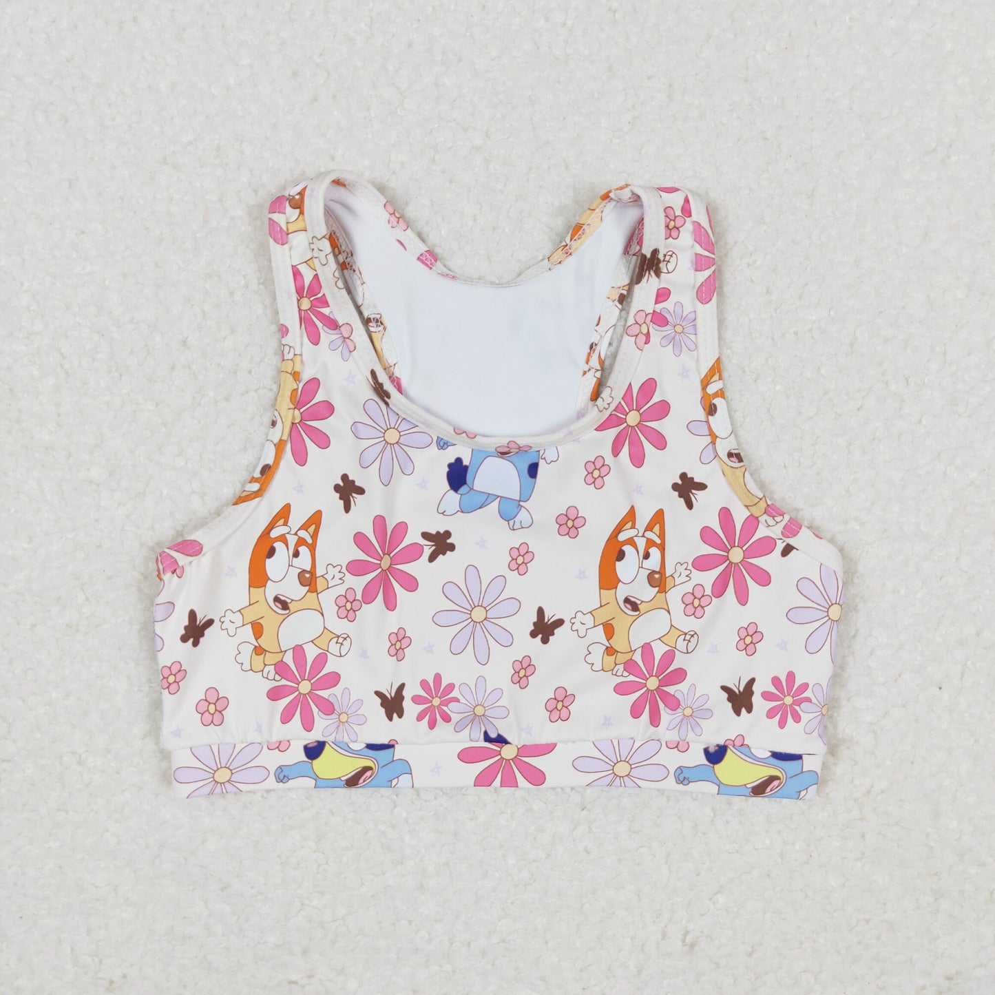 rts no moq GT0516 bluey flower butterfly sleeveless top