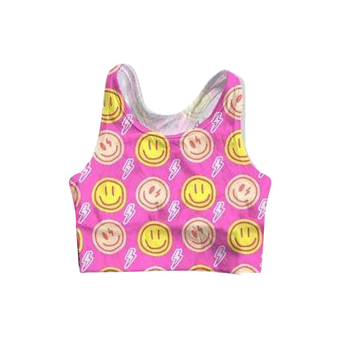 GT0520 pink smiley swim top