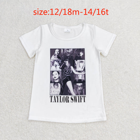GT0530 taylor swift white short sleeve top