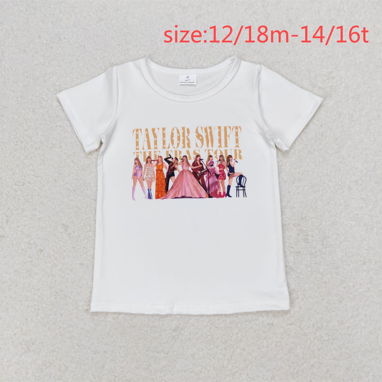 RTS NO MOQ Baby Boys And Girls taylor swift Short Sleeve Top