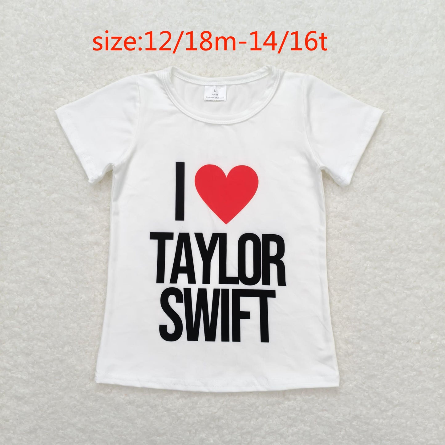 RTS NO MOQ Baby Boys And Girls taylor swift Short Sleeve Top