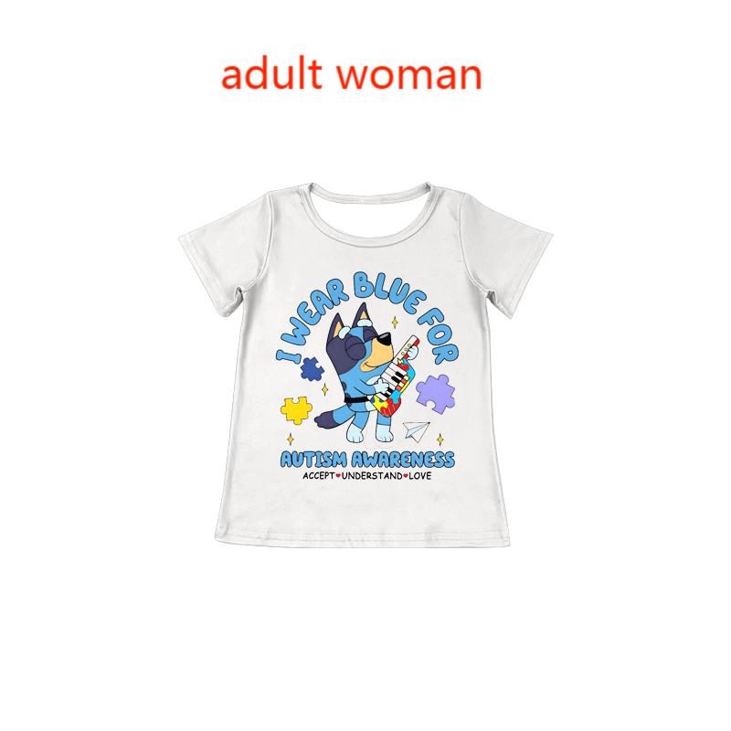 GT0589 no moq adult clothes mama cartoon dog adult women summer top-2024.5.16