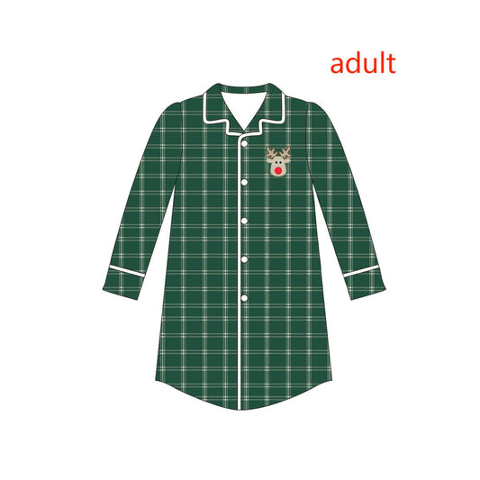 no moq GT0621 adult women clothes adult Christmas green long sleeve summer top-2024.6.20