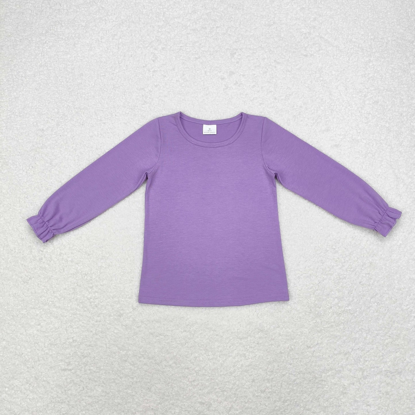 rts no moq GT0645 Purple solid color long-sleeved top