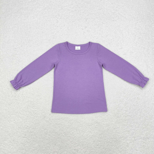 rts no moq GT0645 Purple solid color long-sleeved top