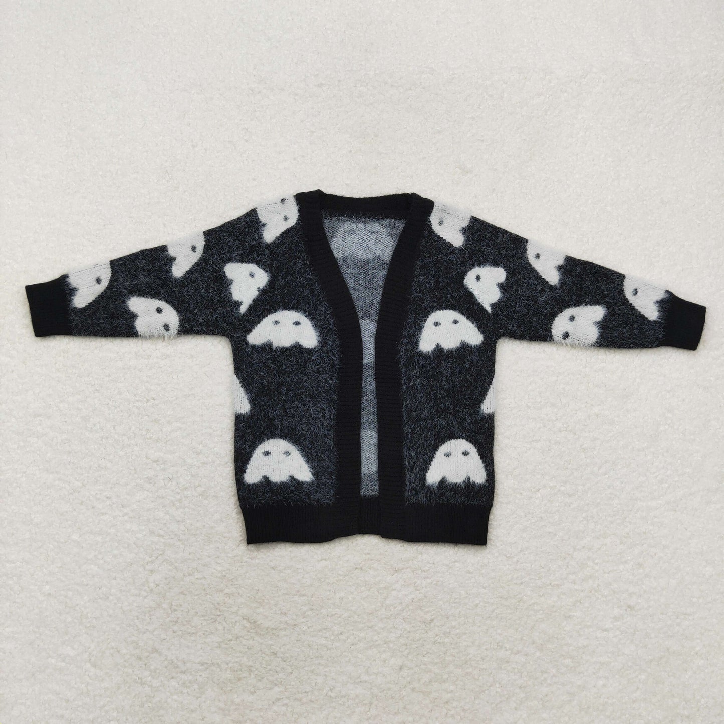 rts no moq GT0649 Halloween ghost black long-sleeved sweater cardigan