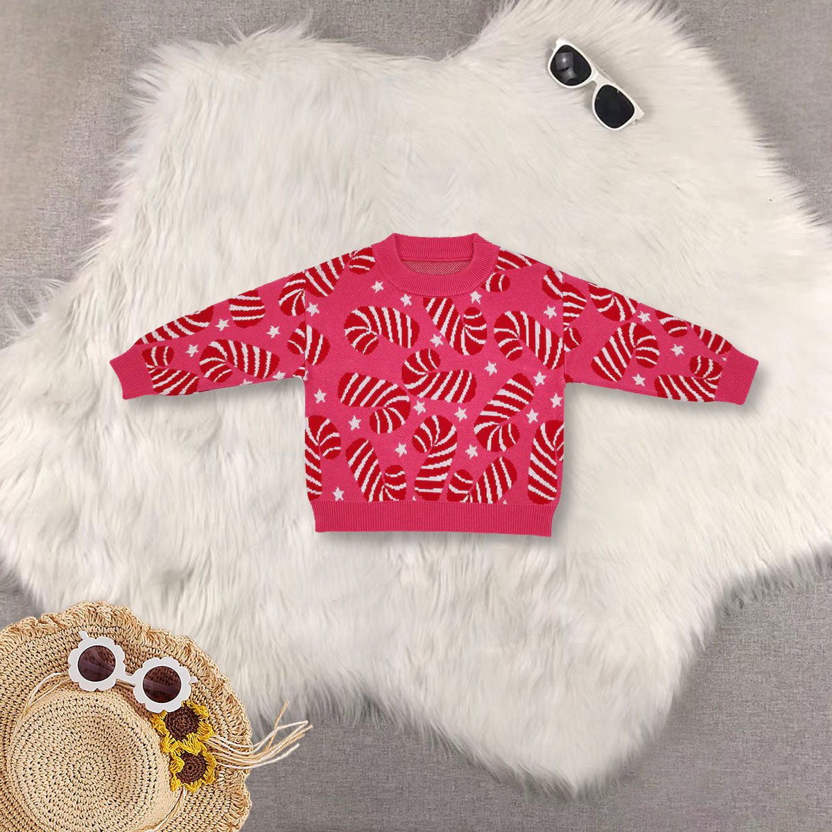 RTS NO MOQ Sibling baby girls clothes Christmas Sweater High quality sweater fabric in stock