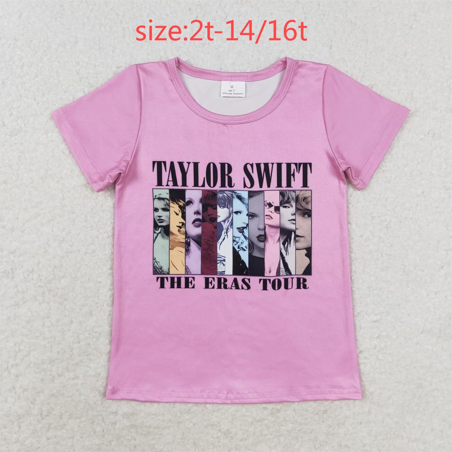 rts no moq GT0690 taylor swift photo pink short-sleeved top