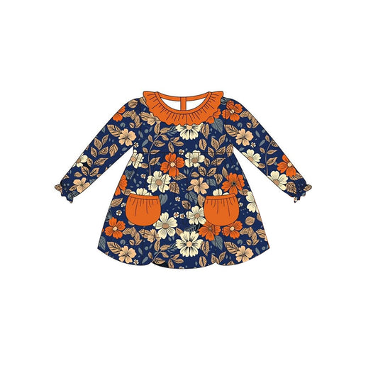 No moq GT0691 pre-order toddler girls clothes floral long Sleeve Top 2024.8.3