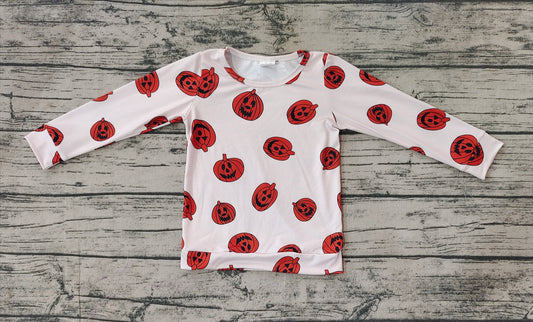 No moq GT0700 pre-order toddler girls clothes smiley pumpkin long Sleeve Top