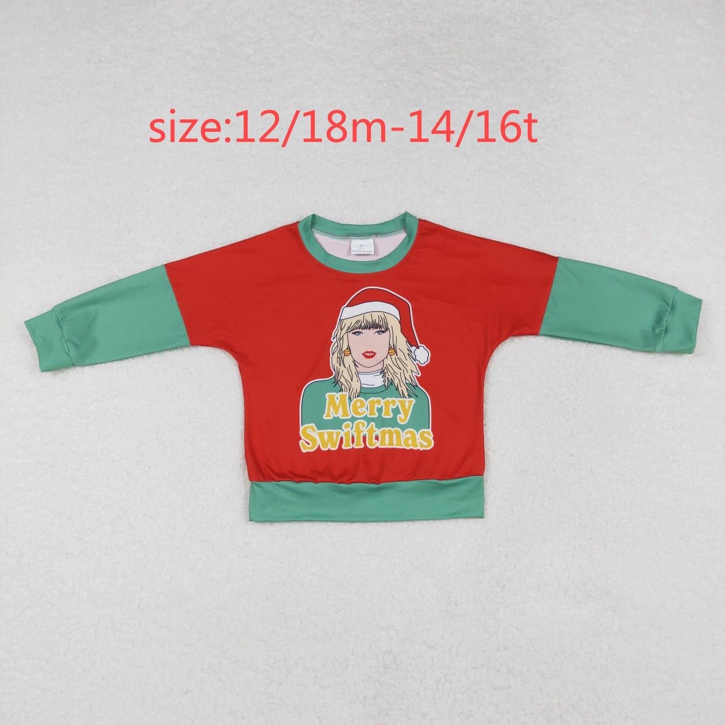 RTS NO MOQ ETA 5/7days arrived GT0704 merry swiftmas red and green long-sleeved top